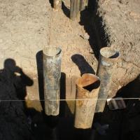 150mm steel cased Mini Piles to support new pile caps to structural frame